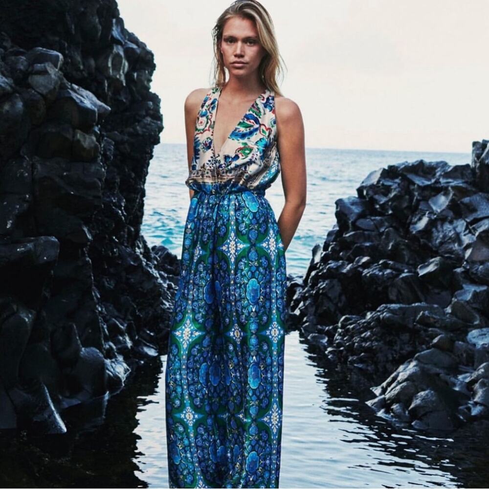 ZARA Floral Print belted jumpsuit - Picture 7 of 10